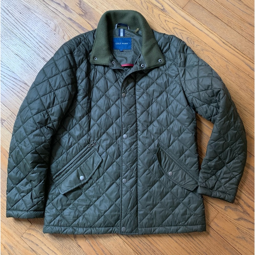 MEN’S medium COLE HAAN light weight green jacket